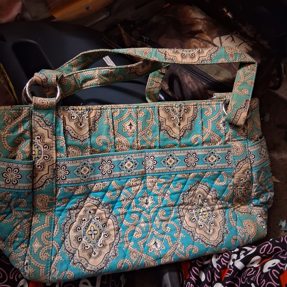 Elegant Paisley Tote Bag - Teal and Tan